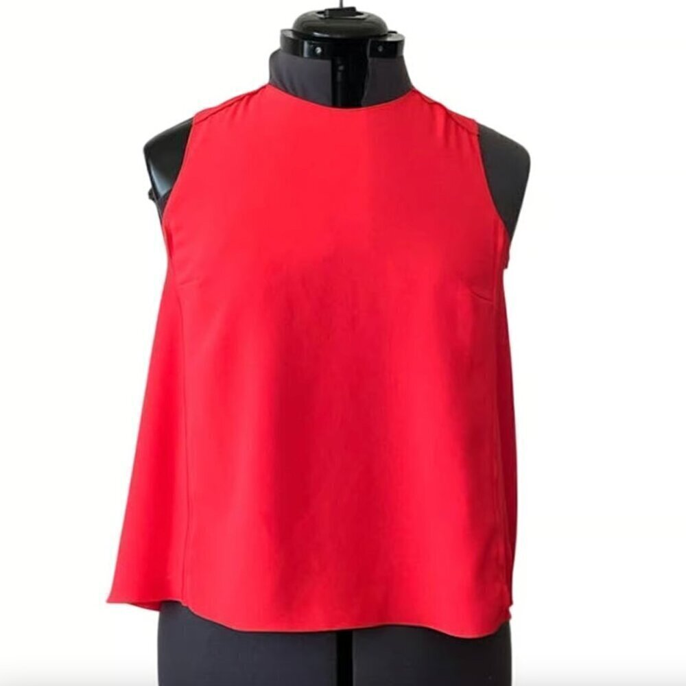 Trina Turk Florescent Orange Triangle Trapeze Sleeveless Blouse Top • Size P 🗣